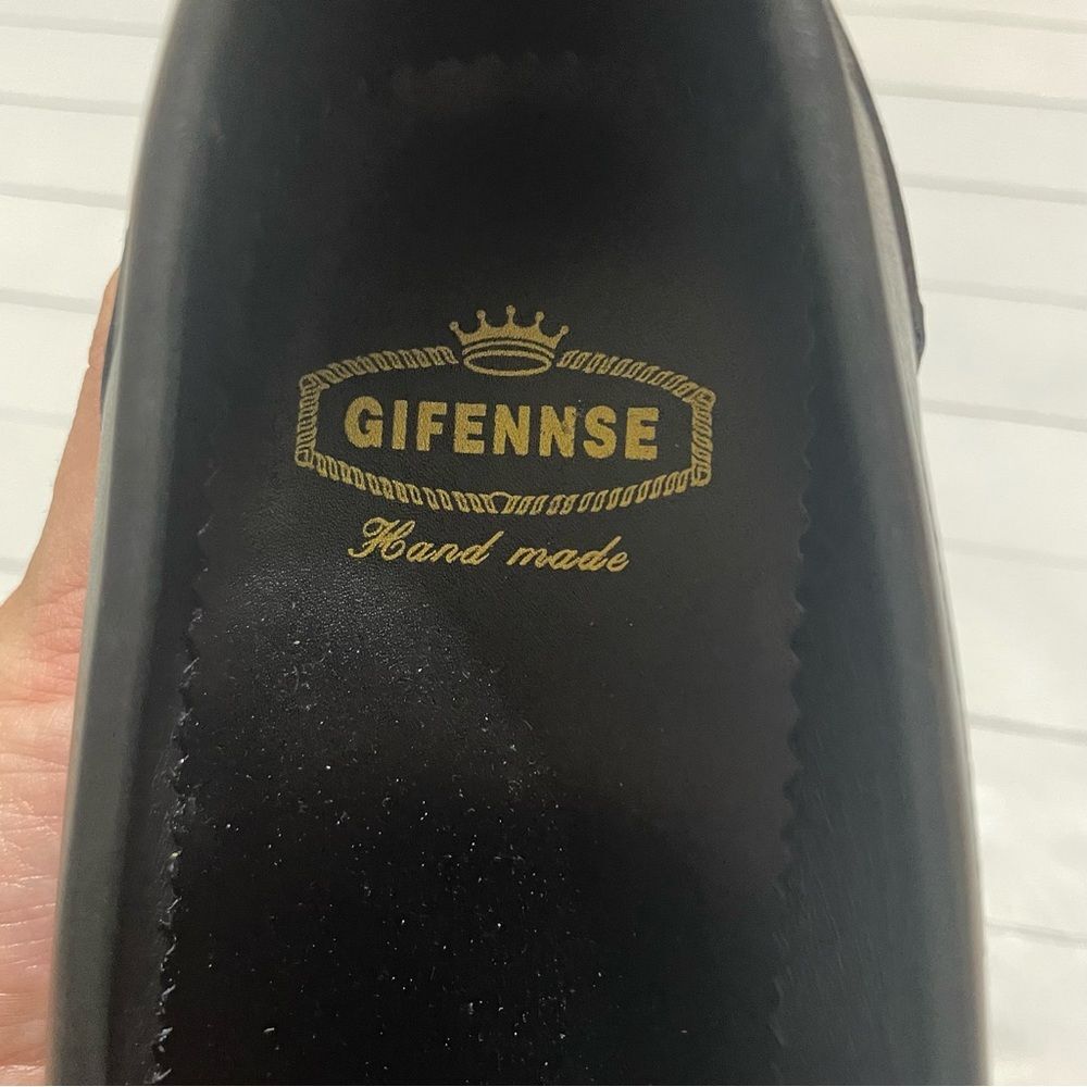 Gifennse Men's NWOT Black Leather Slip On Narrow Fit Loafer Dress Shoes Size 7 - Picture 10 of 13